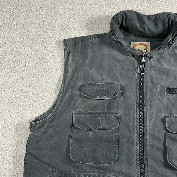 Vintage Banana Republic Vest Mens XL Safari Hunting 80s Hooded Photographer - Picture 12 of 16